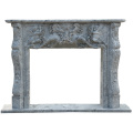 Customized Italian carrara white marble fireplace surround